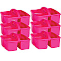 Teacher Created Resources Plastic Storage Caddies, Medium Size, Pink, Pack Of 6 Caddies 1 thumbnail image