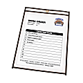 C-Line® Stitched Vinyl Shop Ticket Holders, 4" x 6", Clear, Box Of 25