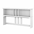 Bush Furniture Salinas 60"W Hutch For L-Shaped Desk, Shiplap Gray/Pure White, Standard Delivery