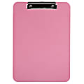 JAM Paper® Plastic Clipboards with Low Profile Metal Clip, 9" x 13", Pink