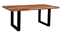 Coast to Coast Henderson Wood and Metal Dining Table, 30”H x 80"W x 40"D, Brownstone Nut Brown