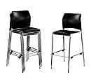 National Public Seating 8800 Series Cafetorium Plastic Stack Chairs, Black, Set Of 4 Chairs