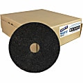 Genuine Joe Black Floor Stripping Pad - 17" Diameter - 5/Carton x 17" Diameter x 1" Thickness - Stripping, Floor - 175 rpm to 350 rpm Speed Supported - Resilient, Heavy Duty, Flexible, Dirt Remover, Long Lasting, Abrasive, Rotate - Fiber, Resin - Black