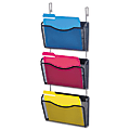 Universal® Wall Files With Hanger, 14 1/8"H x 3 3/8"W x 8 1/2"D, Black, Pack Of 3 1 thumbnail image