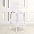 Flash Furniture Ghost Bar Stools With Square Backs, Transparent Crystal, Set Of 4 Stools 1 thumbnail image
