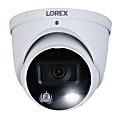 Lorex 4K Ultra HD Wired Analog Indoor/Outdoor Add-On IP Dome Security Camera With Smart Deterrence Plus, White