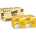 Glad® CloroxPro ForceFlex® Plastic Tall Kitchen Drawstring Trash Bags, 13 Gallons, 11-15/32" x 25-3/8", White, 100 Bags Per Box, Carton Of 4 Boxes