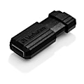 Verbatim® PinStripe USB Flash Drive, 16GB, Black