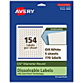 Avery® Print-to-the-Edge Dissolvable Labels With Sure Feed® Technology, 94503-DWMP5, Round, 1/2", Matte Off-White, Pack Of 770 1 thumbnail image