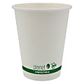 Planet+ Compostable Hot Cups, 12 Oz, White, Pack Of 1,000 Cups