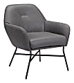 Zuo Modern Hans Plywood And Steel Accent Chair, Vintage Gray