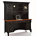 Christopher Lowell Shore Computer Credenza, 30"H x 62"W x 24"D, Antiqued Black/Rustic Cherry 1 thumbnail image