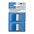 Sparco Removable Standard Flags In Pop-Up Dispenser, 1 3/4" x 1", Blue, Pack Of 100