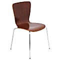 Lumisource Bentwood Stackable Dining Chair, Walnut/Chrome