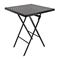 Elama Plastic Rattan Folding Square Outdoor Furniture Table, 29-1/8"H x 23-5/8"W x 23-5/8"D, Black 1 thumbnail image