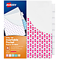 Avery® Dividers for 3 Ring Binders, 8-Tab Binder Dividers, Plastic Binder Dividers with Pockets, Insertable Big Tab™, Vibrant Geometric Patterns, 1 Set (07709)