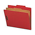Nature Saver 1-Divider Colored Classification Folders, Letter Size, Bright Red, Box Of 10