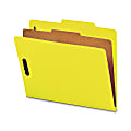 Nature Saver 1-Divider Colored Classification Folders, Letter Size, Yellow, Box Of 10