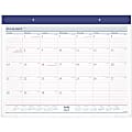 2024-2025 AT-A-GLANCE® Academic Standard Monthly Desk Pad Calendar, 21-3/4" x 17", Blue/Red, July to June