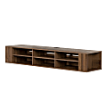 South Shore City Life Wall-Mounted Media Console For TVs Up To 66", 11-1/2"H x 68-1/4"W x 16-1/4"D, Natural Walnut