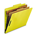Nature Saver 2-Divider Classification Folders, Letter Size, Yellow, Box Of 10