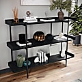 Martha Stewart Emmett 37"H 3-Shelf Storage Display Unit Bookcase With Metal Frame, Black Wood Grain/Oil Rubbed Bronze 1 thumbnail image