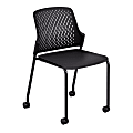 Safco® Next Stack Chairs With Casters, Black, Set Of 4 Chairs