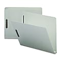Nature Saver 2" Expansion Pressboard Fastener Folders, Letter Size, 100% Recycled, Gray Green, Box Of 25