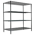 Alera 4-Tier All-Purpose Wire Steel Adjustable Shelving, 72" x 60" x 24", Green 1 thumbnail image