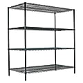 Alera 4-Tier All-Purpose Wire Steel Adjustable Shelving, 72" x 60" x 24", Green