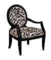 Powell® Home Fashions Oval Back Accent Chair, Zebra/Brown 1 thumbnail image