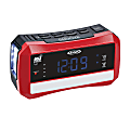 Jensen Digital AM/FM Weather Alarm Clock Radio With Weather Alert, Emergency Light And Flashlight, 3.54"H x 6.5"W x 2.36"D, Red 1 thumbnail image