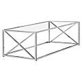 Monarch Specialties Glass Coffee Table, Rectangular, Chrome 1 thumbnail image