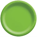 Amscan Round Paper Plates, Kiwi Green, 10”, 50 Plates Per Pack, Case Of 2 Packs
