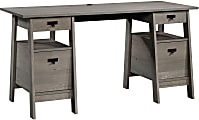 Sauder® Trestle 59”W Executive Computer Desk, Mystic Oak