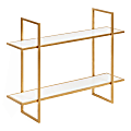 Uniek Kate And Laurel Leigh Wall Shelf, 24”H x 30”W x 8”D, White/Gold