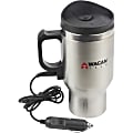 Wagan 12V Deluxe Heated Mug - 16 fl oz (473.2 mL) - Silver, Stainless Steel