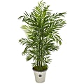 Nearly Natural Areca Palm 72”H Artificial Plant With Planter, 72”H x 37”W x 25”D, Green/Off-White