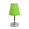 Simple Designs Mini Basic Table Lamp with Fabric Shade, 10-3/5"H, Green/Sand Nickel 1 thumbnail image