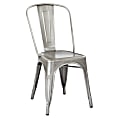 Office Star™ Bristow Armless Chair, Brushed Silver, Set Of 2 Chairs