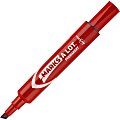 Avery® Marks-A-Lot® Regular Desk-Style Permanent Markers, Chisel Tip, 4.76 mm, Red Barrel, Red Ink, Pack Of 12 Markers
