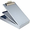Saunders Cruiser Mate Form Holder with Storage - 1" Clip Capacity - Top Opening - 8 1/2" x 14" Sheet Size - Aluminum - Gray - 1 Each 1 thumbnail image