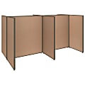 Bush Business Furniture ProPanels 4-Person Open Cubicle Office, 67"H x 125 15/16"W x 75 3/4"D, Harvest Tan, Standard Delivery Service