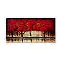 Trademark Global Parade Of Red Trees II Gallery-Wrapped Canvas Print By Rio, 24"H x 47"W