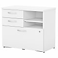 Bush Business Furniture Studio C 17"D Lateral File Cabinet With Drawers and Shelves, White, Delivery