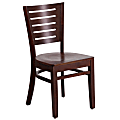 Flash Furniture Slat Back Wood Restaurant Chair, Walnut Seat/Walnut Frame