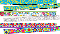 Barker Creek Double-Sided Borders, 3" x 35", Floral, 12 Strips Per Pack, Set Of 3 Packs