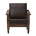 Baxton Studio Anton Lounge Chair, Dark Brown/Dark Walnut