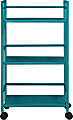 Ameriwood™ Home Marshall 3-Shelf Metal Rolling Utility Cart, Teal 1 thumbnail image