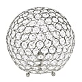 Lalia Home Elipse Glamorous Crystal Orb Table Lamp, 10"H, Chrome